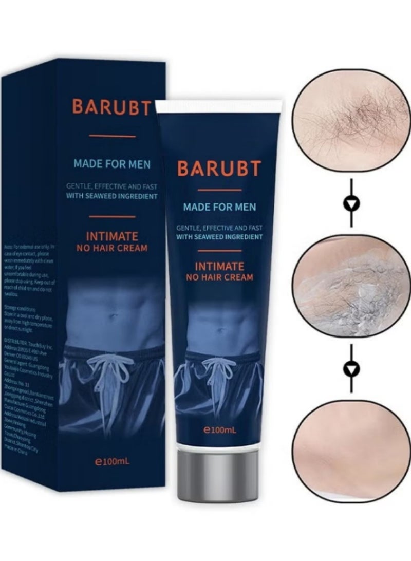 BARUBT Men's Hair Removal Cream - Fast-Acting Depilatory Cream for Body & Chest - Painless Smooth Skin - Sensitive Skin Formula - Image 1