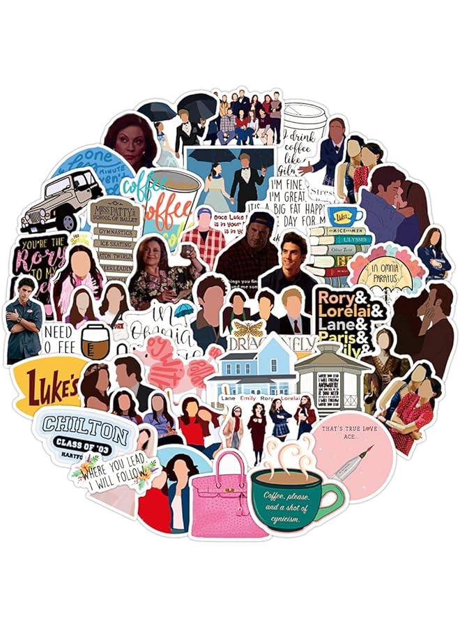 ملصقات فينيلية مقاومة للماء لطيفة للفتيات، 50 قطعة