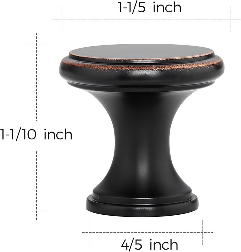 Ravinte 10 Pack Oil Rubbed Bronze Kitchen Cabinet Knobs, Solid Oil Rubbed Bronze Pulls Zinc Handles Simple Drawer Cabinet Hardware for Cupboard Drawer Knobs - Image 3