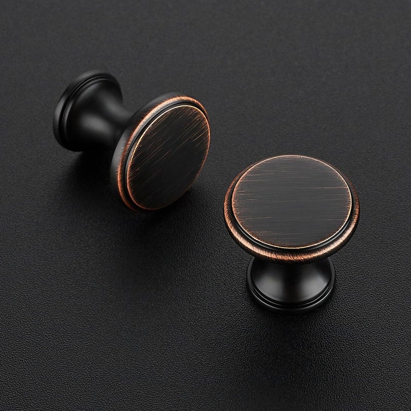 Ravinte 10 Pack Oil Rubbed Bronze Kitchen Cabinet Knobs, Solid Oil Rubbed Bronze Pulls Zinc Handles Simple Drawer Cabinet Hardware for Cupboard Drawer Knobs - Image 2