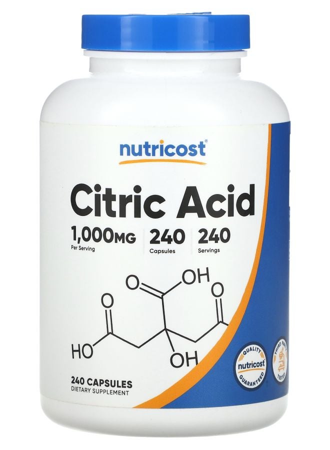 Citric Acid 1000 mg 240 Capsules
