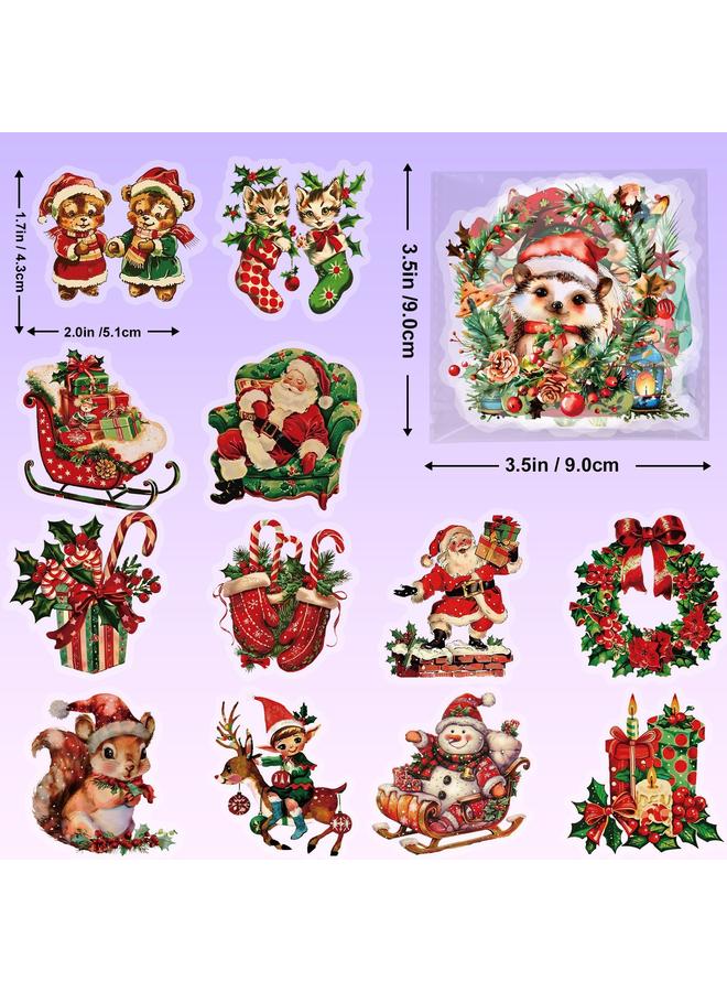 Bluejw 50 PET Christmas Santa Claus Theme Transparent Stickers Party Decoration Door And Window Refrigerator Stickers - Image 4