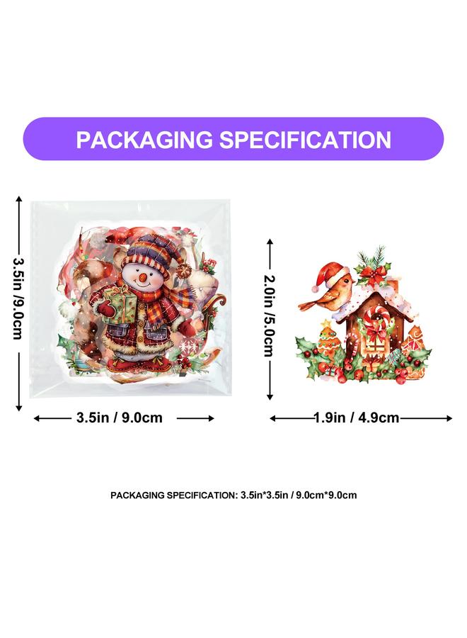 Bluejw 50 PET Christmas Santa Claus Theme Transparent Stickers Party Decoration Door And Window Refrigerator Stickers - Image 5