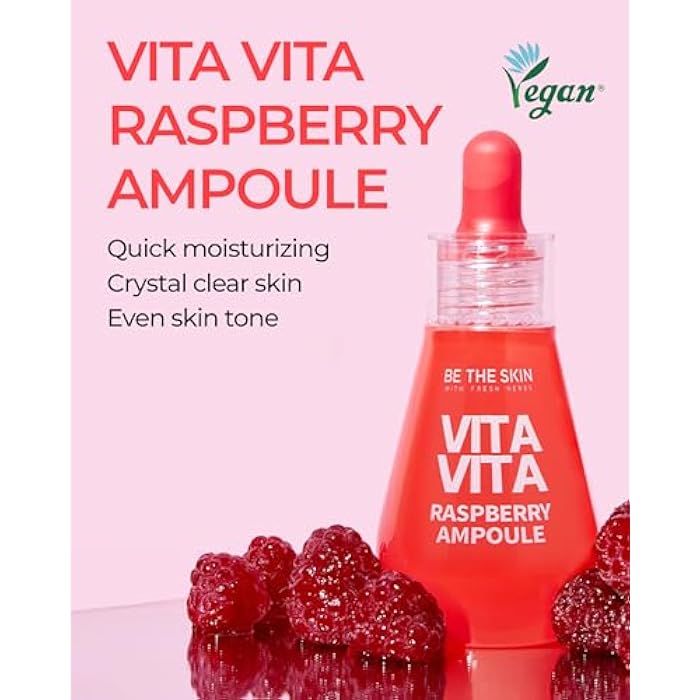 BE THE SKIN Vitavita Raspberry Ampoule - Radiance Boosting Face Serum for Even Skin Tone and Enhanced Elasticity with Niacinamide, Vitamin C, 11 Peptides, 1.01 fl.oz. - Image 2