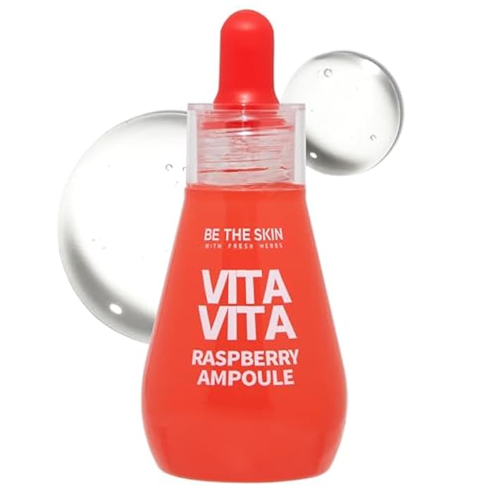 BE THE SKIN Vitavita Raspberry Ampoule - Radiance Boosting Face Serum for Even Skin Tone and Enhanced Elasticity with Niacinamide, Vitamin C, 11 Peptides, 1.01 fl.oz. - Image 1