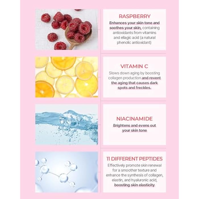 BE THE SKIN Vitavita Raspberry Ampoule - Radiance Boosting Face Serum for Even Skin Tone and Enhanced Elasticity with Niacinamide, Vitamin C, 11 Peptides, 1.01 fl.oz. - Image 3