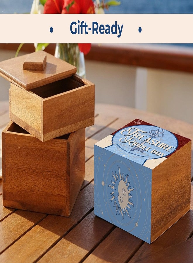 BSIRI Treasure Riddle Box Secret Box Brain Teaser Wooden Puzzle Boxes with Hidden Compartments Ideal Mystery Jewelry Box 3D Puzzle Lock Gift Card and Money Puzzle - Image 4