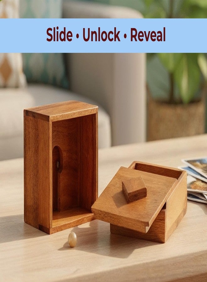 BSIRI Treasure Riddle Box Secret Box Brain Teaser Wooden Puzzle Boxes with Hidden Compartments Ideal Mystery Jewelry Box 3D Puzzle Lock Gift Card and Money Puzzle - Image 5