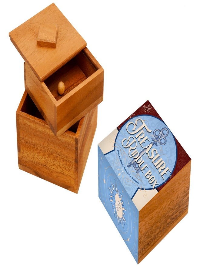 BSIRI Treasure Riddle Box Secret Box Brain Teaser Wooden Puzzle Boxes with Hidden Compartments Ideal Mystery Jewelry Box 3D Puzzle Lock Gift Card and Money Puzzle - Image 1
