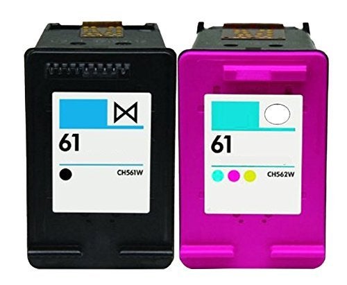 OCProducts Refilled Ink Cartridge Replacement for HP 61 for Envy 4500 5530 Deskjet 1010 3050 2540 2050 Officejet 2620 Printers (1 Black 1 Color) - Image 1