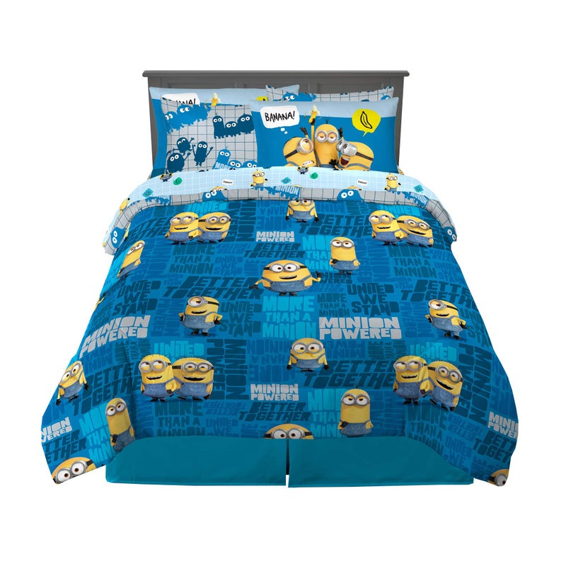 Franco Franco Kids Bedding Super Soft Comforter and Sheet Set with Sham 7 Piece Full Size Minions The Rise Of Gru 