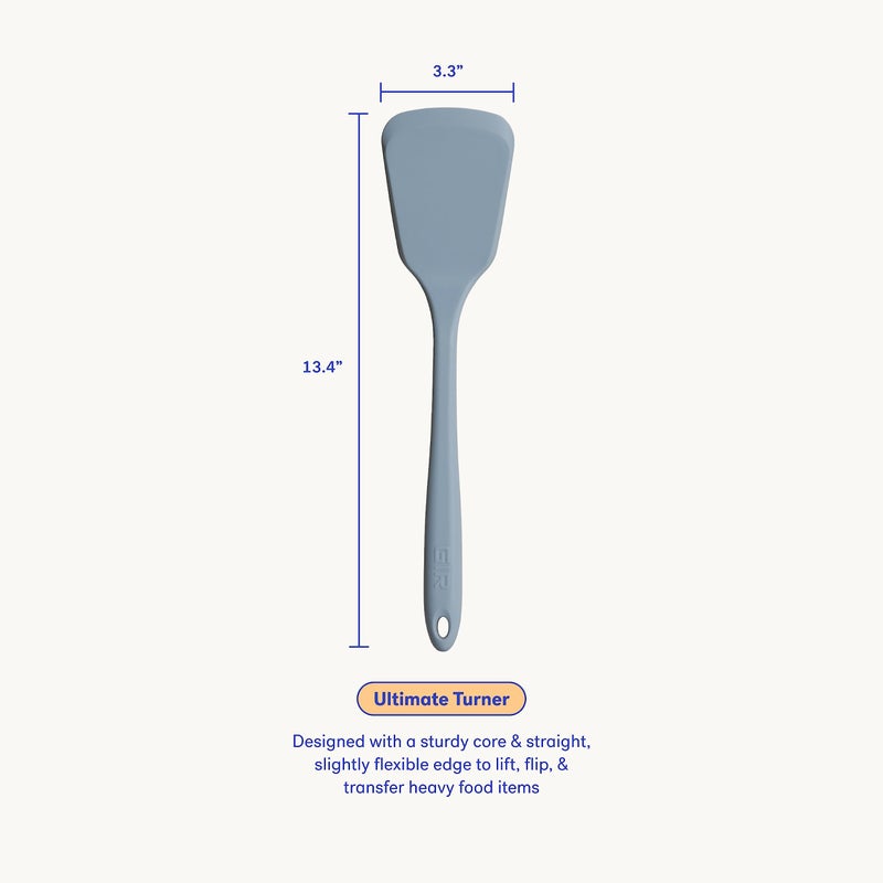 GIR: Get It Right Silicone Spatula Turner - 13-Inch Slate - Heat-Resistant & Non-Stick Core with Flexible Tip - Pancake Flipper - Dishwasher Safe - Image 3