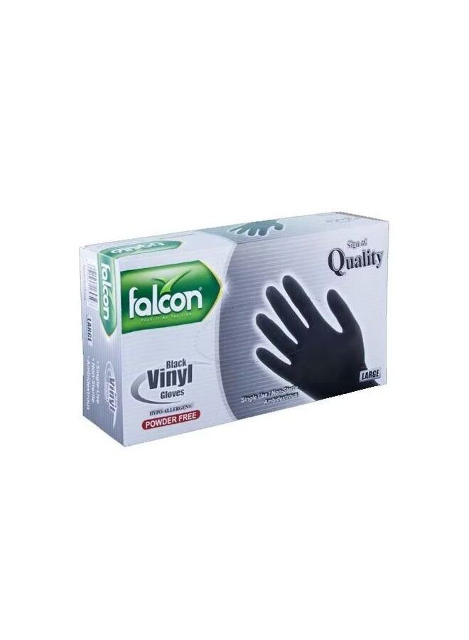 Falconpack Vinyl Gloves - Black Powder Free - Image 1