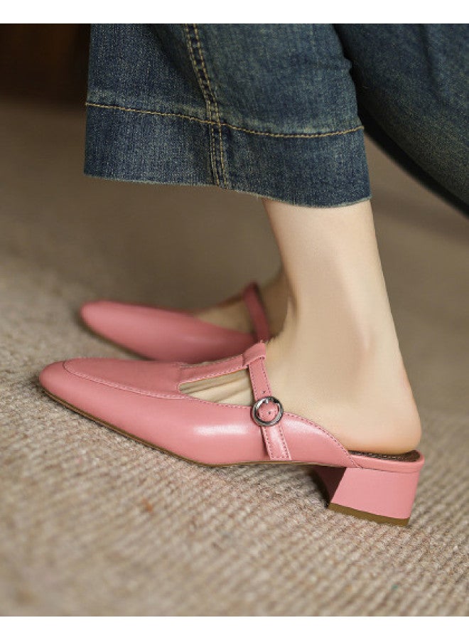 AME Fashion Minimalist Slippers, Wearable Outdoors 2025 New Simple T-strap Mule Shoes For Women, Soft And Gentle Style - Image 1