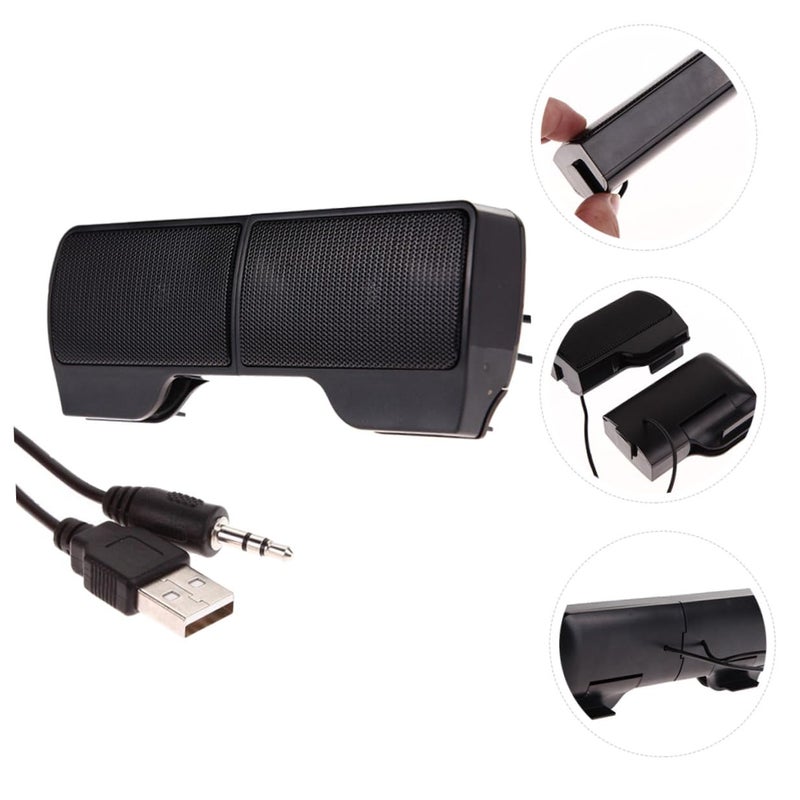 مكبر صوت كمبيوتر يعمل بالطاقة عبر منفذ USB، سهل الاستخدام، صندوق صوت مكتبي مع صوت ستريو للمنزل والمكتب والسكن الجامعي - Image 3