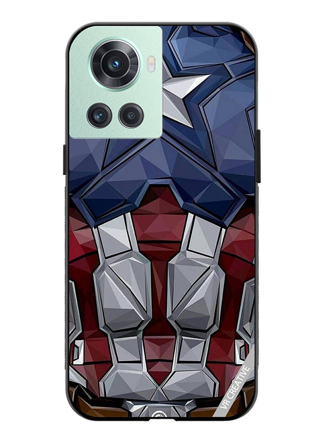 VR CREATIVE Protective Case Cover For OnePlus 10R Captain America Suit Design Multicolour - Image 1