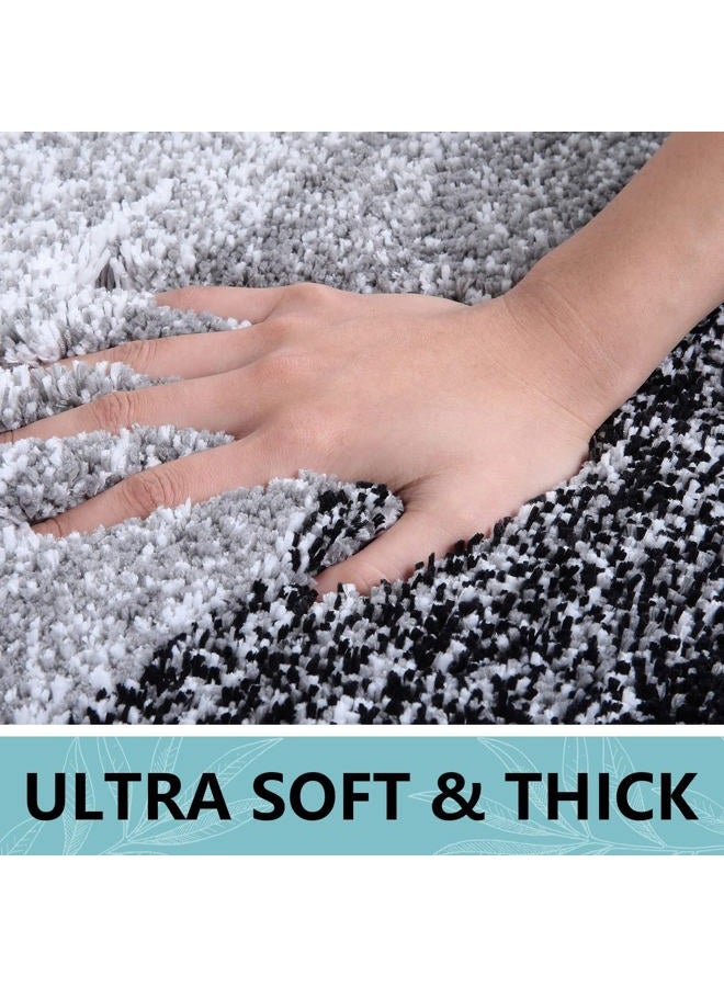 Arotive Microfiber Bathroom Rugs 3 Piece with Toilet Lid Cover, Shaggy Soft and Absorbent Bath Rug, Non-Slip, Machine Washable Bath Mats for Bathroom（24x16+24x20+17.5x15, Black - Image 3