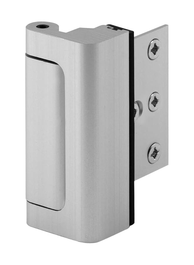 Defender Security Security U 10827 Door Reinforcement Lock – Add Extra, High Security to your Home and Prevent Unauthorized Entry – 3” Stop, Aluminum Construction (Satin Nickel Anodized Finish) - Image 1