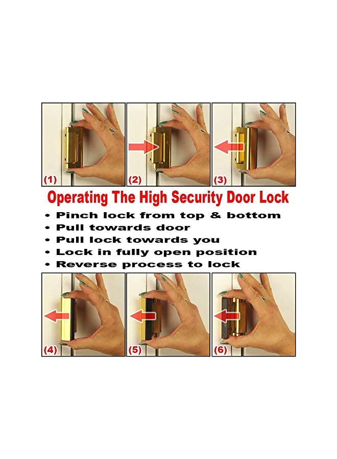 Defender Security Security U 10827 Door Reinforcement Lock – Add Extra, High Security to your Home and Prevent Unauthorized Entry – 3” Stop, Aluminum Construction (Satin Nickel Anodized Finish) - Image 5