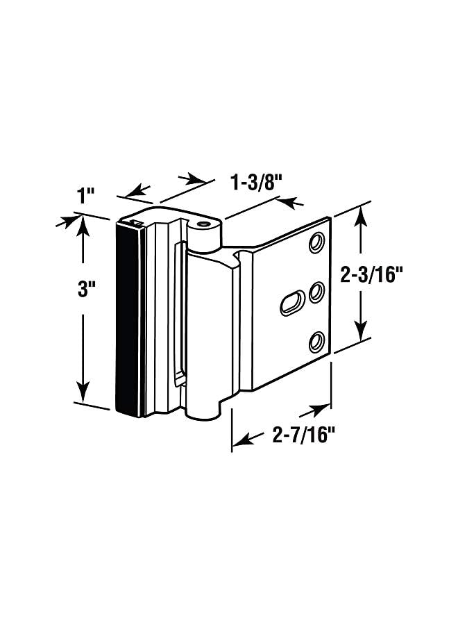 Defender Security Security U 10827 Door Reinforcement Lock – Add Extra, High Security to your Home and Prevent Unauthorized Entry – 3” Stop, Aluminum Construction (Satin Nickel Anodized Finish) - Image 2