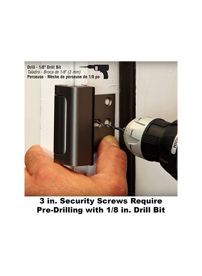 Defender Security Security U 10827 Door Reinforcement Lock – Add Extra, High Security to your Home and Prevent Unauthorized Entry – 3” Stop, Aluminum Construction (Satin Nickel Anodized Finish) - Image 4