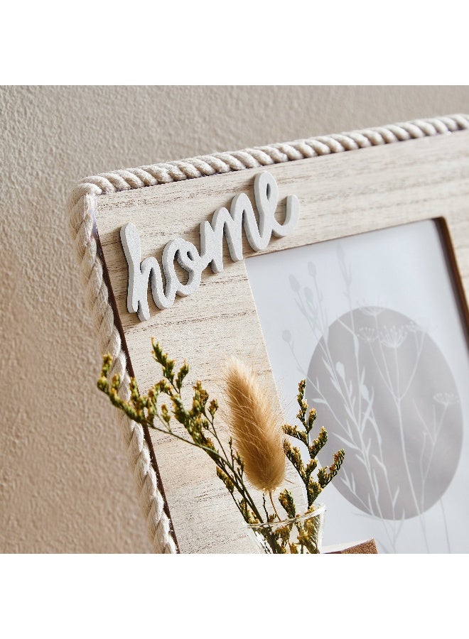 Home Box Wadee Wooden Photo Frame with Glass Vase and Dry Flowers  - Image 3