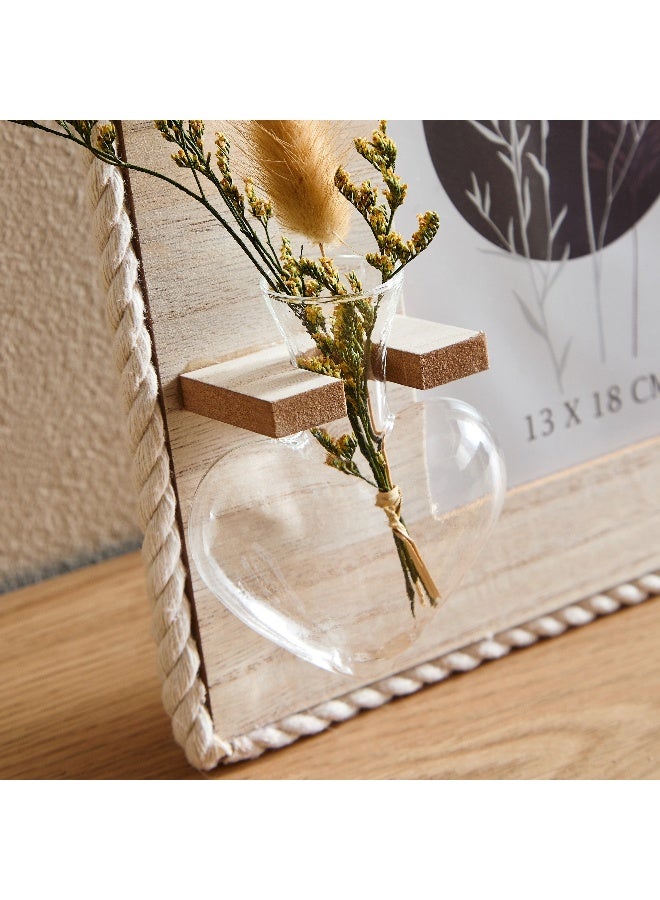Home Box Wadee Wooden Photo Frame with Glass Vase and Dry Flowers  - Image 4
