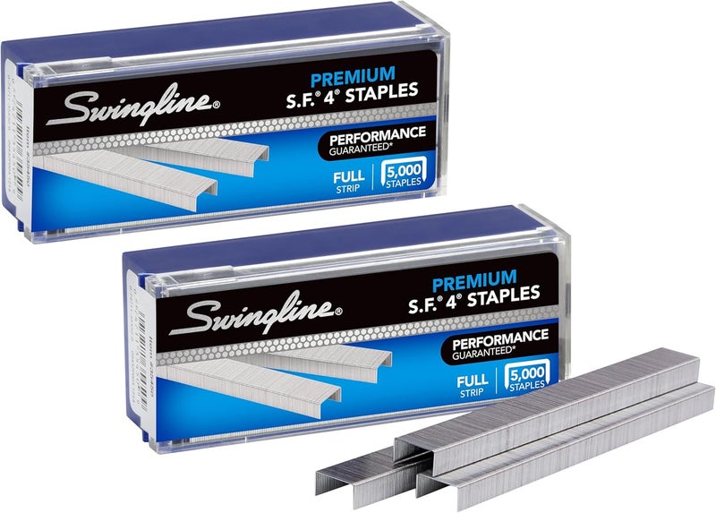 Swingline Staples, 2 Pack, S.F. 4, Premium for Desktop Staplers, 1/4" Length, 210/Strip, 5000/Box (35450) - Image 1