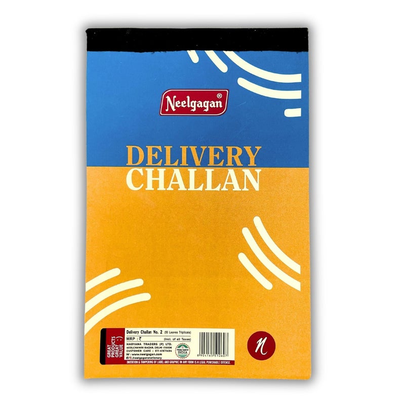 Neelgagan Delivery Challan Book No.2, Triplicate (100 Printed + 50 Plain), 3-Page Set with Carbon Paper, 14.0 cm x 22.0 cm, Ideal for Business Billing & Logistics, Pack of 3 Books - Image 5