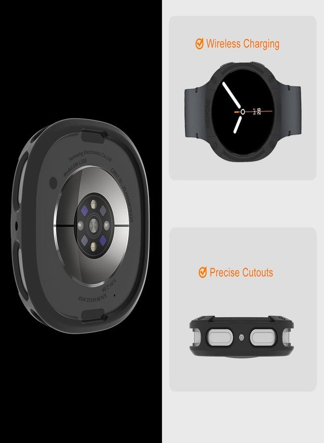 RICHONE Compatible with Samsung Galaxy Watch 8 44mm Bumper Case, Rugged Case for Samsung Watch8 Military Grade Durable Protective Cover, Flexible Shock Proof, Black,44MM - Image 5
