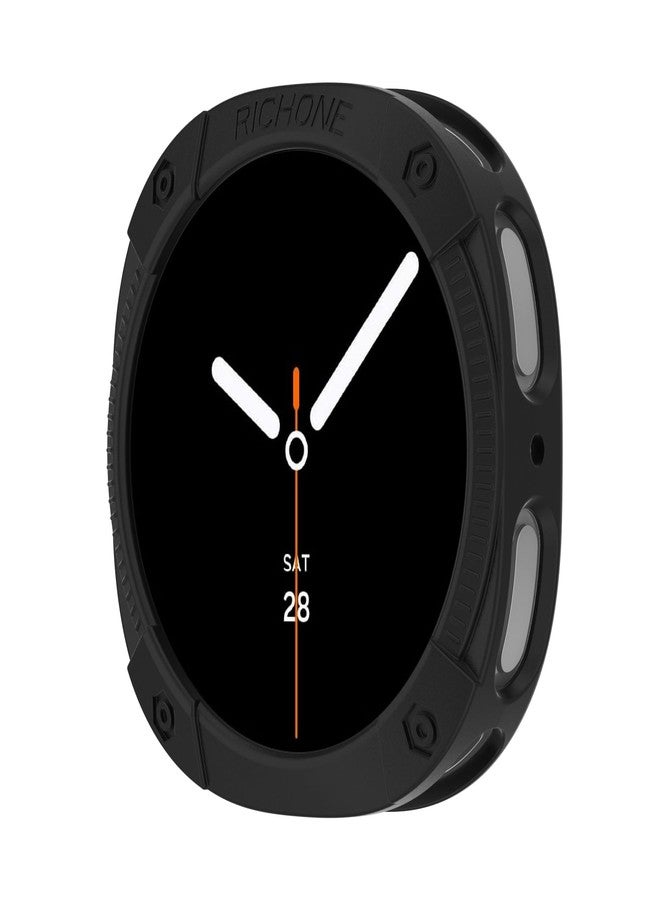 RICHONE Compatible with Samsung Galaxy Watch 8 44mm Bumper Case, Rugged Case for Samsung Watch8 Military Grade Durable Protective Cover, Flexible Shock Proof, Black,44MM - Image 1