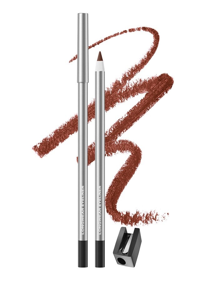 Erinde Burgundy Waterproof Eyeliner Pencil with Sharpener, Long-Lasting Smudge-Proof Waterline Eye Liner Gel, High-Pigmented Smooth Creamy Eyeliner for Older Women, Vegan & Cruelty-Free, 08 - Image 1