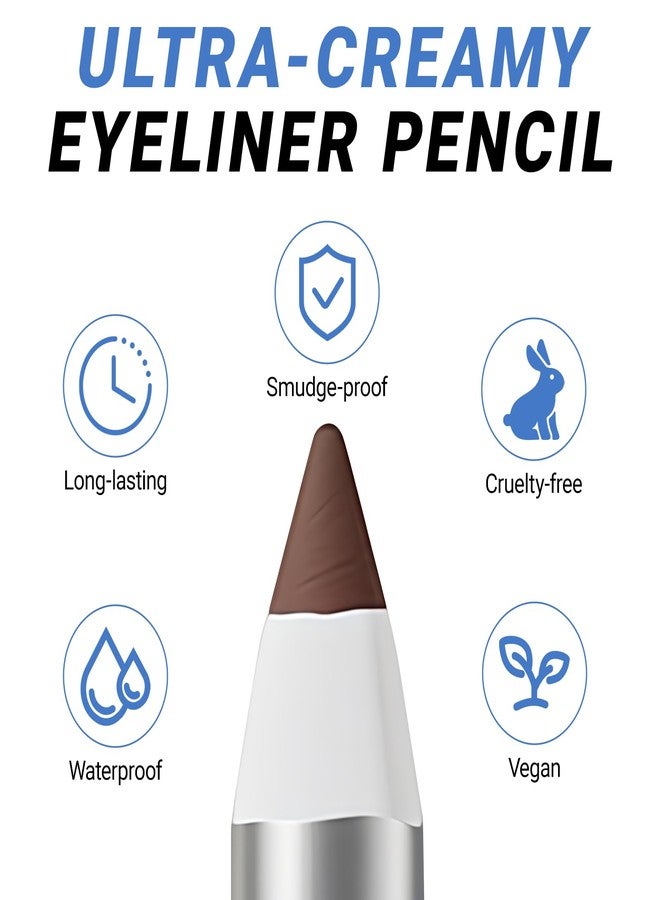 Erinde Burgundy Waterproof Eyeliner Pencil with Sharpener, Long-Lasting Smudge-Proof Waterline Eye Liner Gel, High-Pigmented Smooth Creamy Eyeliner for Older Women, Vegan & Cruelty-Free, 08 - Image 4