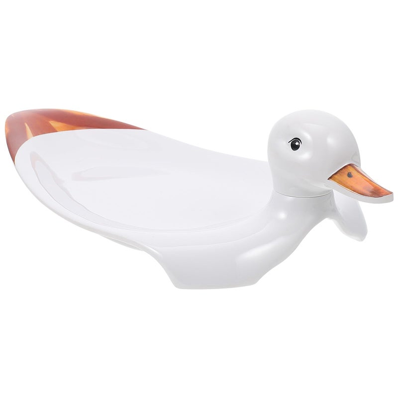 Large White Melamine Duck Shaped Dinner Plate Serving Tray For Party Family - Image 2