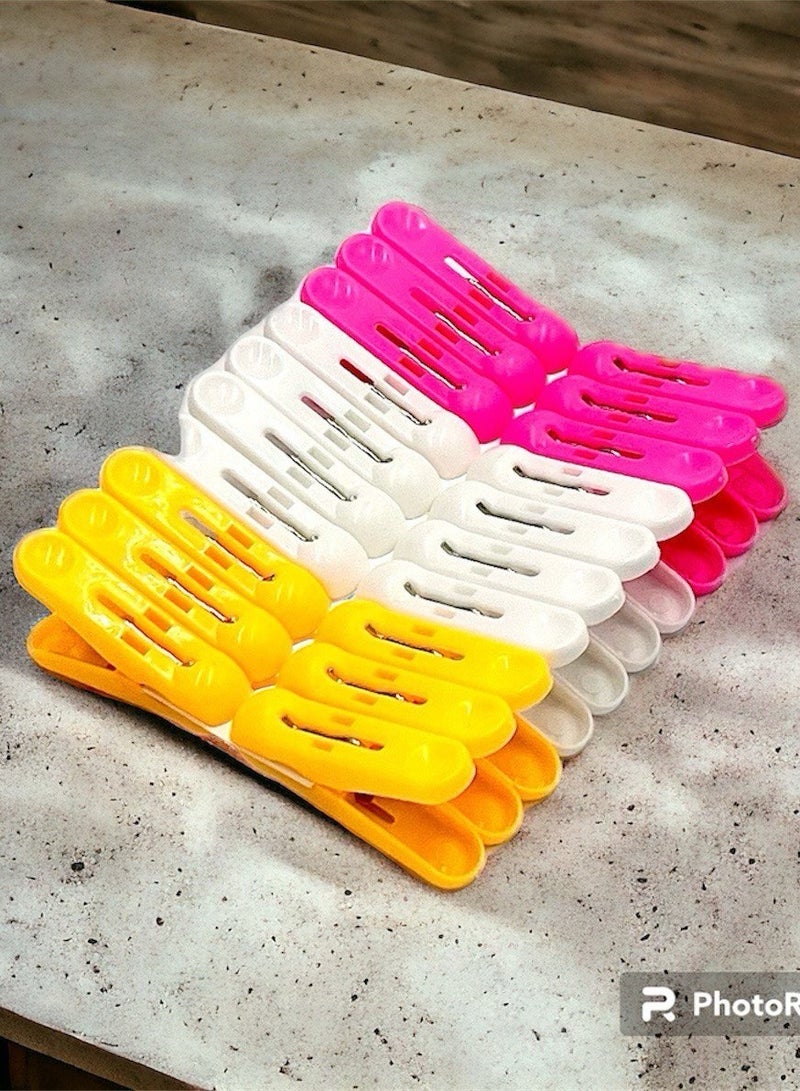 20 Pieces Cloth Clips | Hanger Clips, Slim-line Plastic Finger Clips Clothes Pants Hanger Clips | Clothing Line Clips Pegs Laundry Kitchen Outdoor | Multicolor  - Image 1