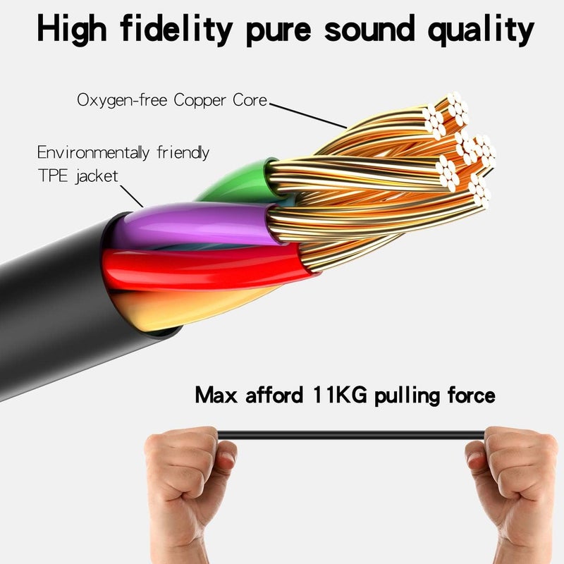 KOOPAO USB C to 3.5mm Aux Audio Headphone Splitter, Type C to Dual 3.5mm Aux Headphone Jack Adapter, Hi-Res 2 Way Audio Sharing Y Cable Cord for Samsung Galaxy S20, iPad, Oneplus 7 pro, 32bit/384khz - Image 5