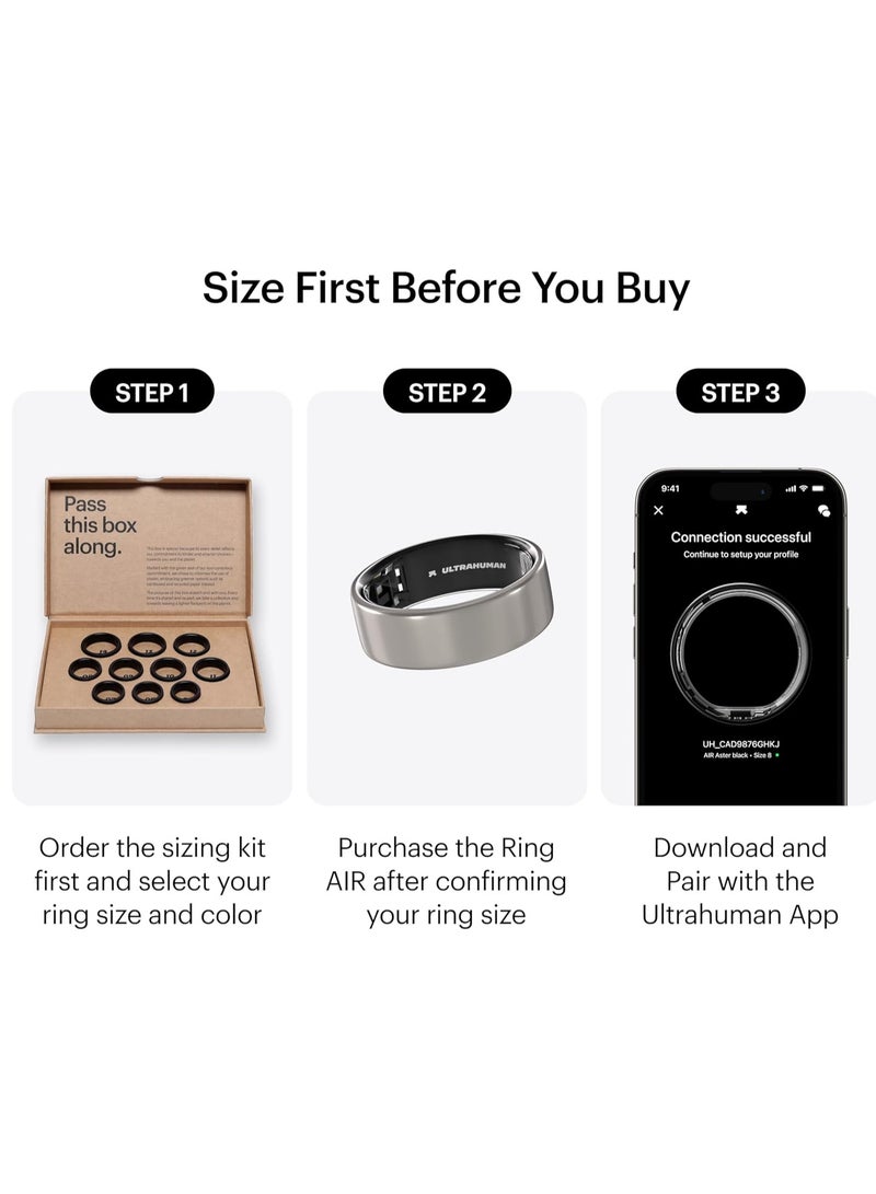 ULTRAHUMAN ULTRAHUMAN Ring AIR - Sleep & Fitness Tracker, Smart Ring for Women & Men, No App Fee for Standard Features (Size 9)  - Image 2