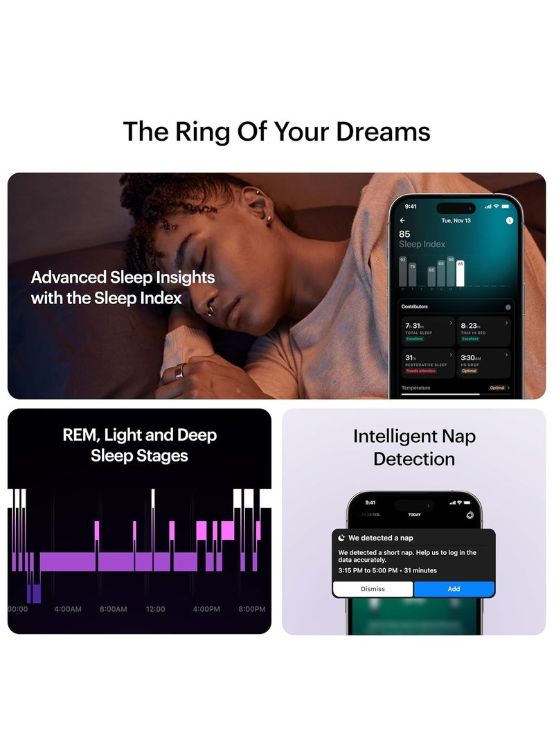 ULTRAHUMAN ULTRAHUMAN Ring AIR - Sleep & Fitness Tracker, Smart Ring for Women & Men, No App Fee for Standard Features (Size 9)  - Image 5