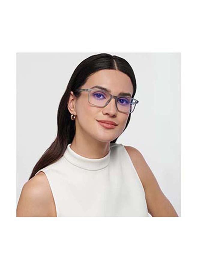 لينسكارت بلو نظارة طبية للكومبيوتر بدون قوة تصحيحية للبصر وبحواف كاملة وإطار مستطيل وعدسات ضد الوهج بتقنية بلو كات، طراز LB E14242 - مقاس 52 مم - رمادي - Image 4