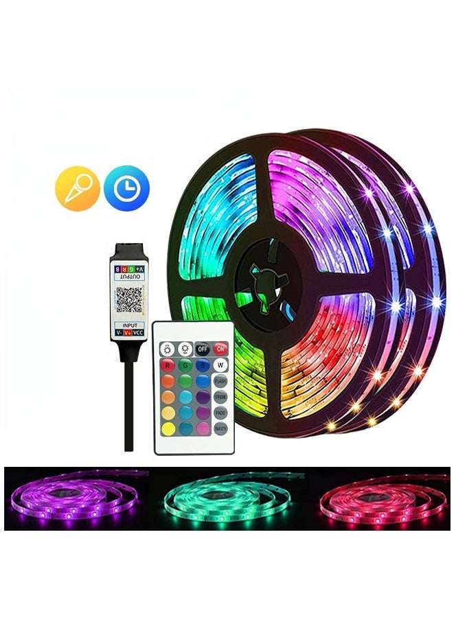 Generic 2M Remote Control Led Light With Synchronous Music Lighting Suitable For Home Decoration Kitchen Bedroom Car Bicycle Hotel Outdoor Bar Party Garden Desktop Decoration Usb Powered - Image 1