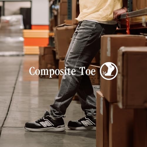 New Balance Men's Elite Lite Electrical Hazard Medium Composite Toe, Industrial Work Shoe Lightweight & Slip Resistant, Black Grey, 10.5 - Image 2