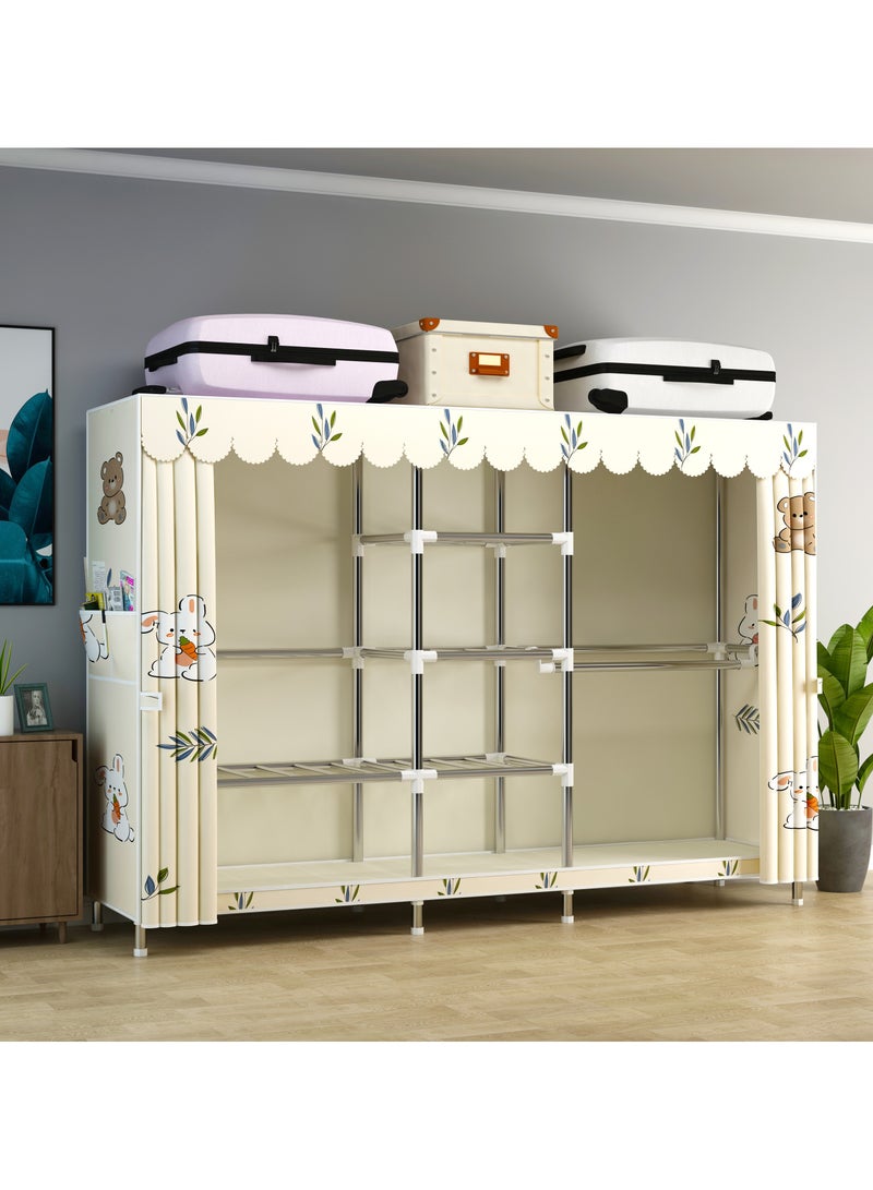 Portable Clothing Wardrobe With Storage Cupboard Organiser 201*170*45  - Image 3