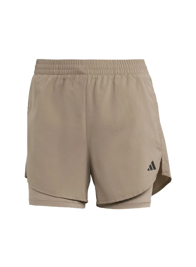 adidas W Min 2In1 Sho Brown Training Shorts For Women XS