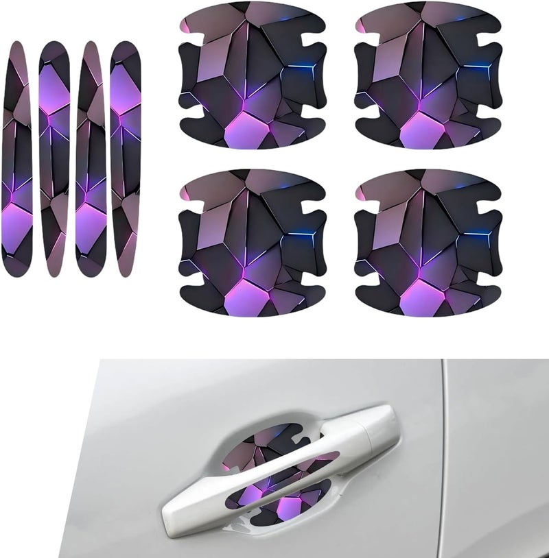 MOXRUQ 8 PCS Car Door Handle Scratch Protectors, Scratch-Proof Door Cup Protectors, Automotive Door Handle Paint Protective Film, Universal for Most Cars (Style 3) - Image 1