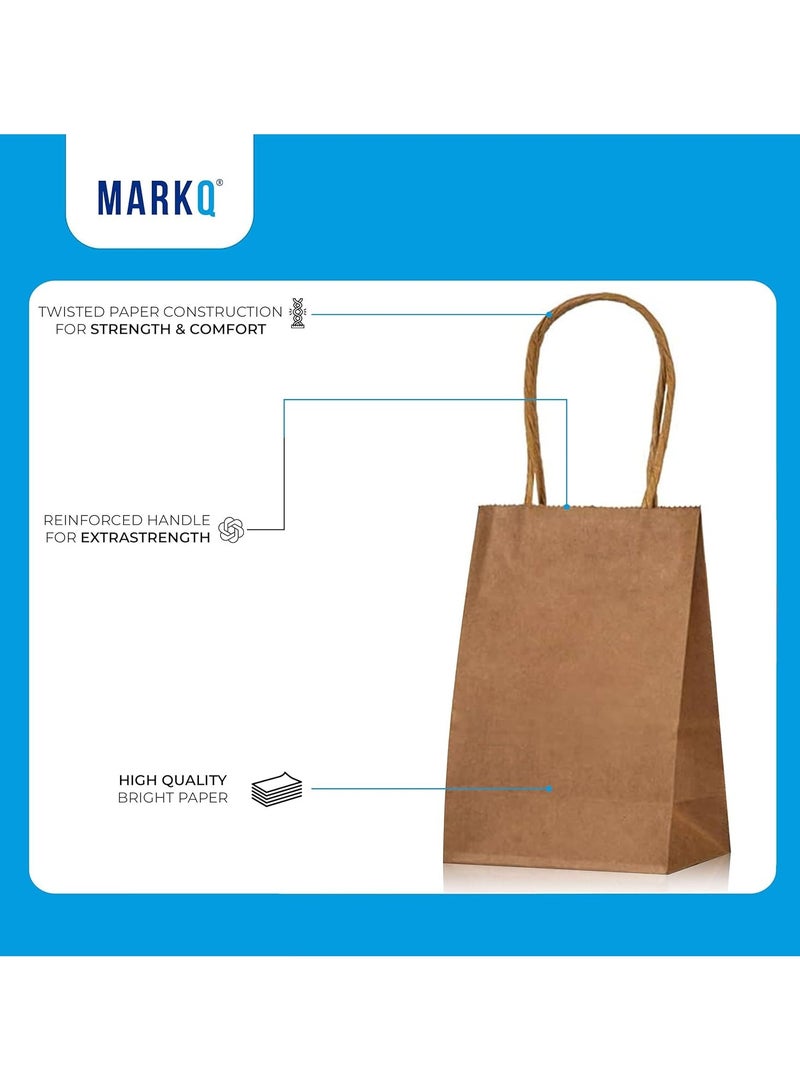 MARKQ 24 Bags Brown Paper bags with handles 15 x 11 x 6 cm Small Kraft Gift bags for Birthday Party Favors, Weddings, Merchandise, Goodies, Baby Shower - Image 4