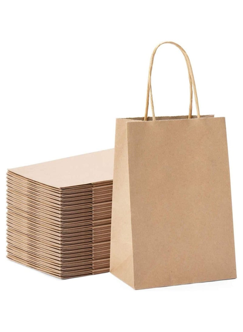 MARKQ 24 Bags Brown Paper bags with handles 15 x 11 x 6 cm Small Kraft Gift bags for Birthday Party Favors, Weddings, Merchandise, Goodies, Baby Shower - Image 1