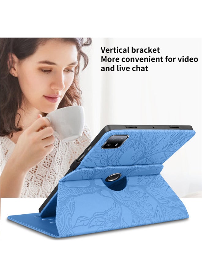 ماركة غير محددة - مناسبة لجهاز Ipad Pro 12.9، حافظة حماية للكمبيوتر اللوحي Samsung S9Ultra منقوشة بحامل دوار، اللون: أزرق، الموديلات القابلة للتطبيق: Samsung Tab S8ultra/s9ultra 14.6 بوصة - Image 1