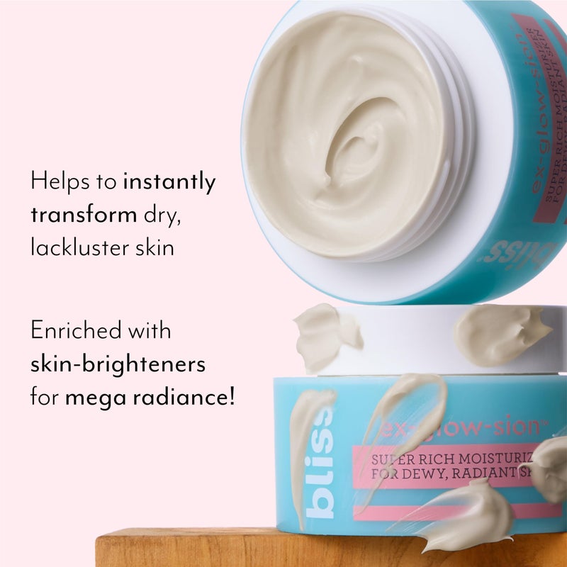 bliss Ex-glow-sion Super Rich Face Moisturizer for Dewy, Radiant Skin | Advanced Shea Butter Nourishes & Hydrates | 100% Vegan and Cruelty-Free | 1.7 fl oz - Image 2