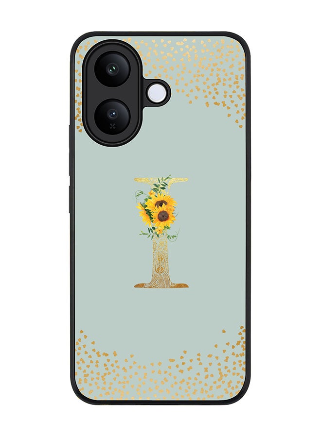 For vivo V60 Lite 5G / V60 Lite 4G Case,Slim fit Camera Protection, Shockproof Thin Phone cover  - Custom Floral Monogram - I  (Light Grey )
