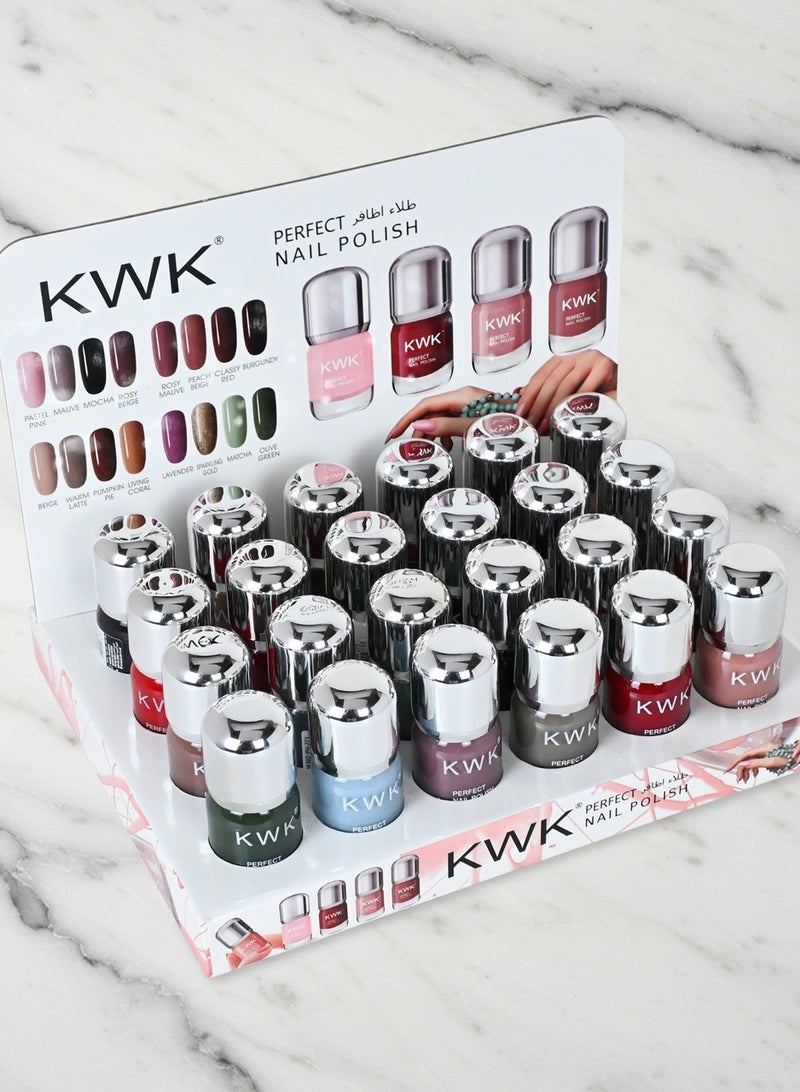 كيه دابليو كيه طلاء اظافر لامع24لون يدوم طويلا - Image 2